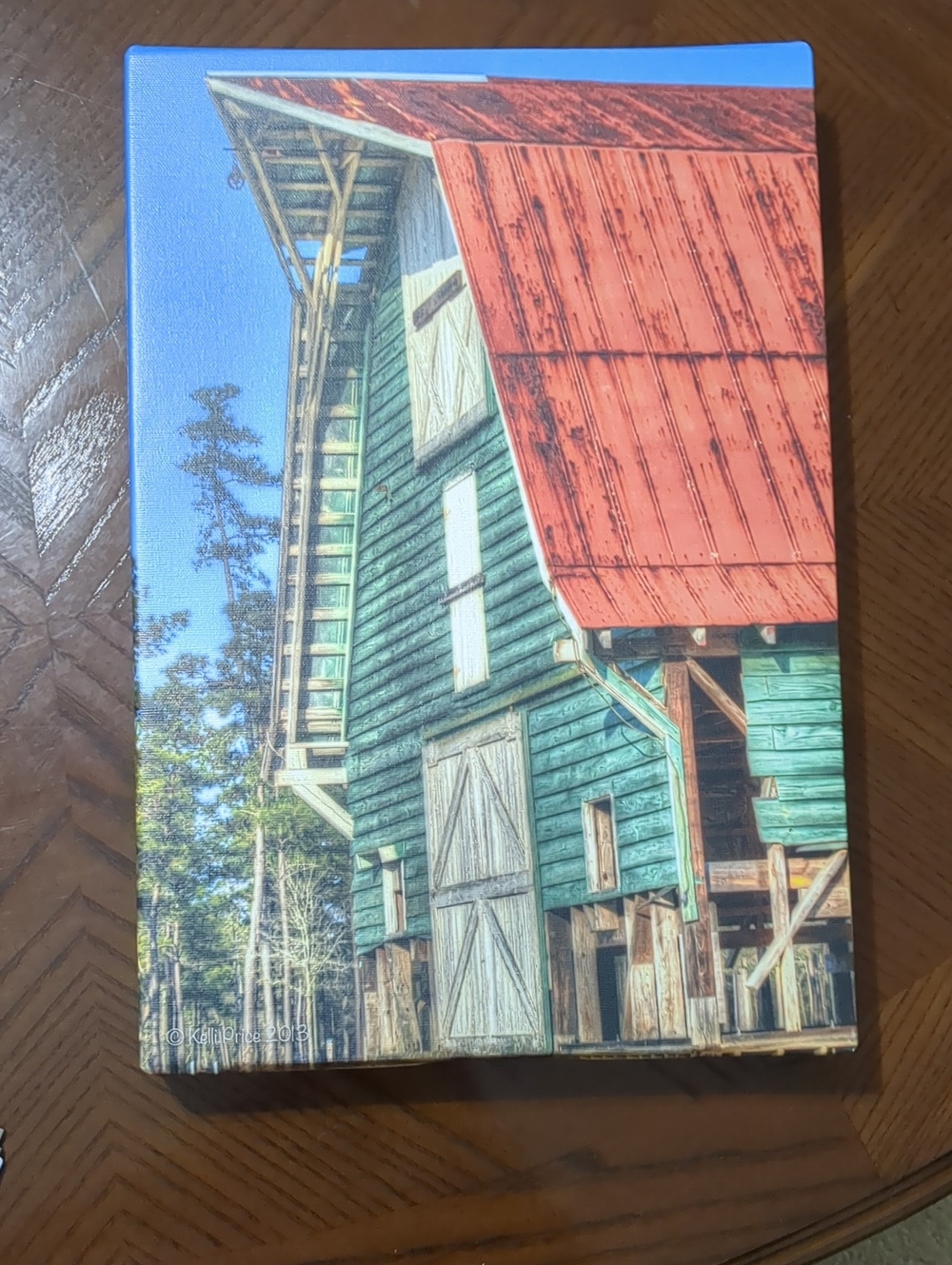Kelli Price 2013 - Rustic Red Roof & Green Barn Canvas Wall Art